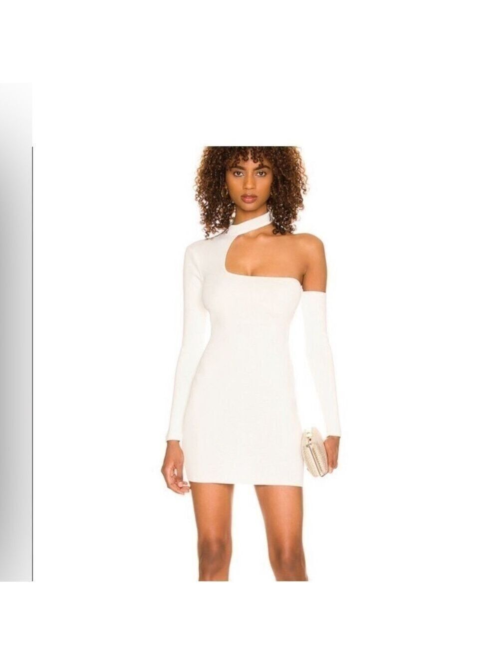 Superdown Kattie Cut Out One Shoulder Dress in White - Picture 2 of 5